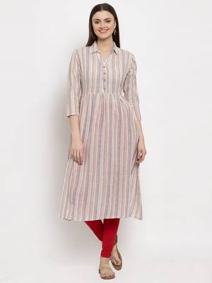 Peach printed cotton kurtas-and-kurtis 1