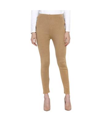 women beige winter acrylic warm bottomwear 1