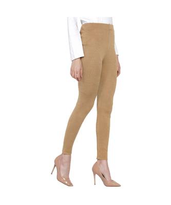 women beige winter acrylic warm bottomwear 2