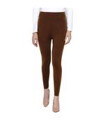 women brown winter acrylic warm bottomwear