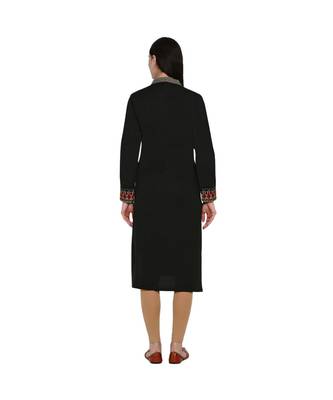 women winter acrylic black self design kurta 2