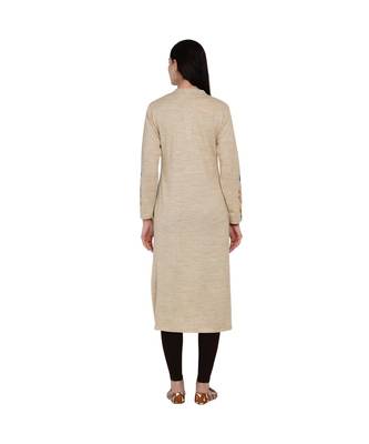 women winter acrylic beige embroidered kurta with bead work 4
