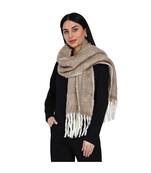 women wool blend herringbone design beige scarf