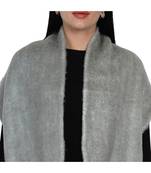 women wool blend herringbone design grey scarf