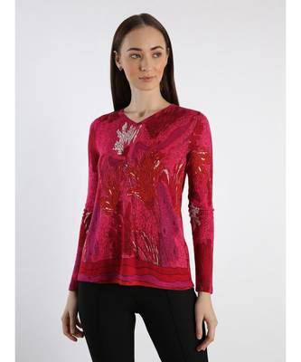 Pink printed Cashmere Sweater 1