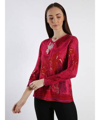 Pink printed Cashmere Sweater 2
