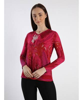 Pink printed Cashmere Sweater 4