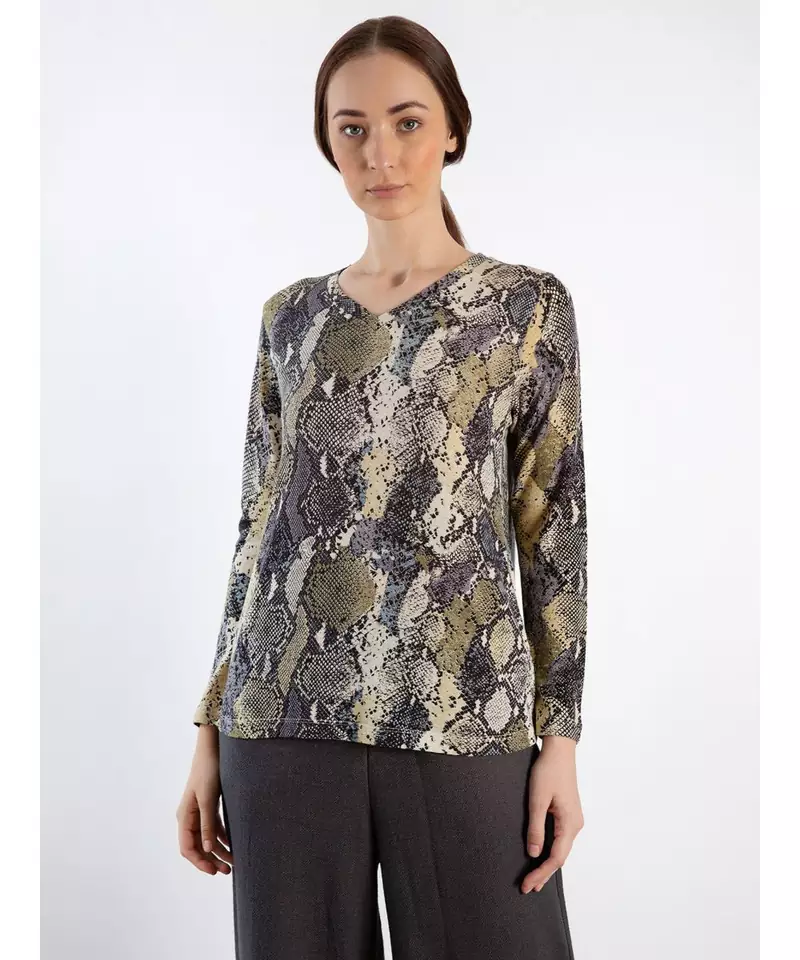 Python printed Cashmere Sweater