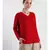 V neckline Cashmere Tunic Fit Sweater