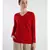 V neckline Cashmere Tunic Fit Sweater