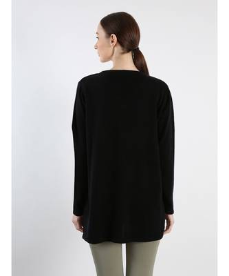 V neckline Cashmere Tunic Fit Sweater 3