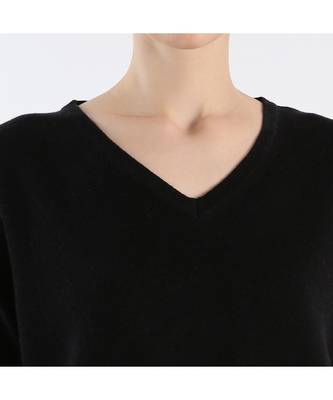 V neckline Cashmere Tunic Fit Sweater 4
