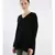 V neckline Cashmere Tunic Fit Sweater