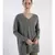 V neckline Cashmere Tunic Fit Sweater