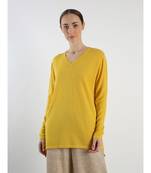V neckline Cashmere Tunic Fit Sweater