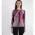 Pink and purple silk wool cashmere printed sweater