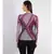 Pink and purple silk wool cashmere printed sweater