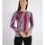 Pink and purple silk wool cashmere printed sweater
