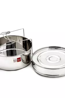 KCL Cooker Separator Stainless Steel for Outer Lid Pressure Cooker, 5-litres (2 Containers with Lifter)- Diamater