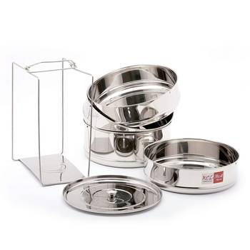 KCL Stainless Steel Cooker Separator Suitable for 12 litres Prestige Cooker Outer Lid (4 Containers with Lifters) 2