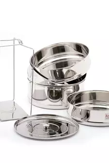 KCL Stainless Steel Cooker Separator Suitable for 12 litres Prestige Cooker Outer Lid (4 Containers with Lifters)