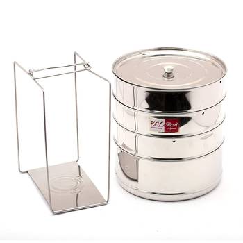 KCL Stainless Steel Cooker Separator Suitable for 12 litres Prestige Cooker Outer Lid (4 Containers with Lifters) 3