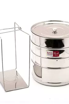 KCL Stainless Steel Cooker Separator Suitable for 12 litres Prestige Cooker Outer Lid (4 Containers with Lifters)