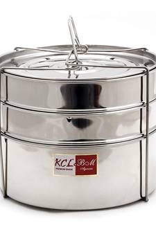 KCL Stainless Steel Cooker Separator for 10 Litre (3 Containers with Lifter)