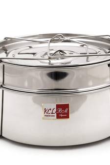 Separator Stainless Steel for Outer Lid Pressure Cooker, 7.5 - litres (2 Containers with Lifter)- Diamater - 8.5 Inches