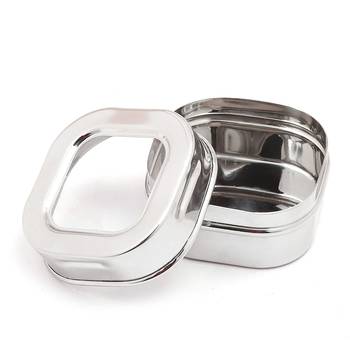 Coconut Stainless Steel Mini C-Thru Bingo/Container/Storage Box/Canister - Set of 6 Diameter -7.5cm , 5 cm Height 1
