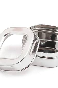 Coconut Stainless Steel Mini C-Thru Bingo/Container/Storage Box/Canister - Set of 6 Diameter -7.5cm , 5 cm Height