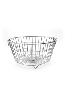 Coconut Stainless Steel Round Utensil Draining Basket/Kuda - 1 Unit (W-46 cm x H- 25 cm)