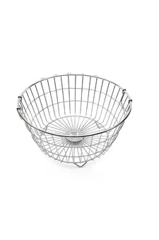 Coconut Stainless Steel Round Utensil Draining Basket/Kuda - 1 Unit (W-46 cm x H- 25 cm)