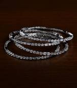 American Diamond Embellished Rhodium Plated Two Pairs of Bangles BD431