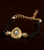 Gold Plated Pearl and Stone Embellished Mangalsutra Bracelet MS18