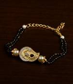 Gold Plated Pearl and Stone Embellished Mangalsutra Bracelet MS19