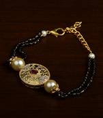 Gold Plated Pearl and Stone Embellished Mangalsutra Bracelet MS21