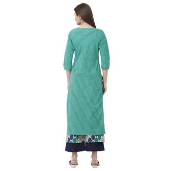 Green plain cotton poly ethnic-kurtis 2