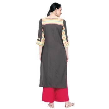 Grey embroidered rayon embroidered-kurtis 2