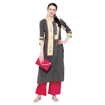 Grey embroidered rayon embroidered-kurtis 5