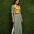 Women Light Green Kurti With Yellow Jakcet