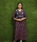 Women Blue Kurti With Jacket 