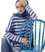 JSDC Women Strip Pattern Printed Style Jersey Kaftan Tops