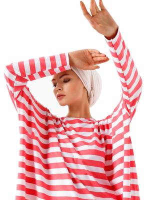JSDC Stretchable Strips Printed Tunic Kaftan For Women 4