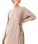 JSDC Pocket Style Strips Printed Short Women Tunic Kaftan Kurta Top