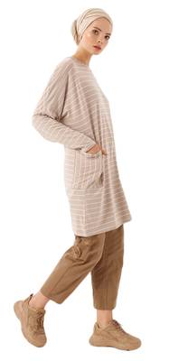 JSDC Pocket Style Strips Printed Short Women Tunic Kaftan Kurta Top 4