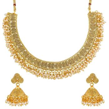 Designer Gold Plated Temple copper Jewellery set for Women 2