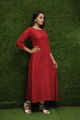 Women Red Long Kurti For Girls 4