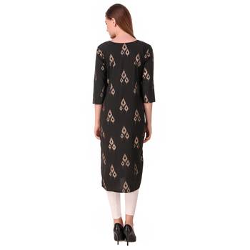 SWAGG INDIA Women's Wear Black Foiled Crepe Kurti 3