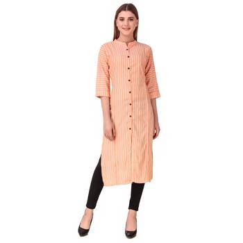 SWAGG INDIA Women's Wear Cotton Striped Kurti 1